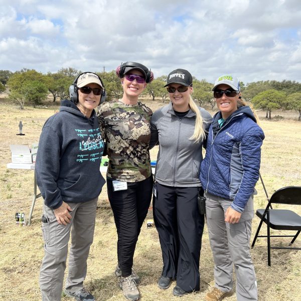 Training pistol skills with top female shooters at WOMA’s She Never Quit Event; Multi Medalist Kay Miculek and Olympian and multi High-Overall 3 Gun Champion Lanny Barnes
